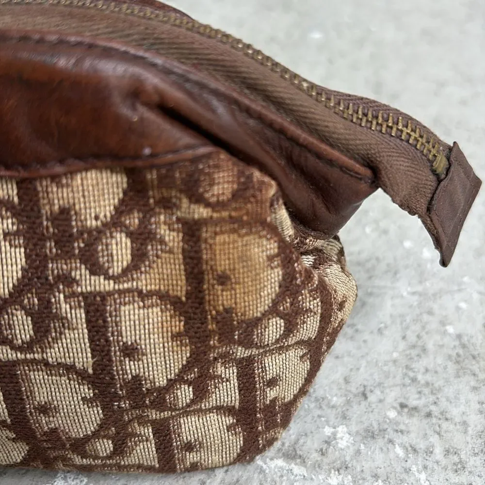 Christian Dior brown Trotter canvas makeup case
